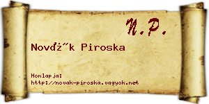 Novák Piroska névjegykártya